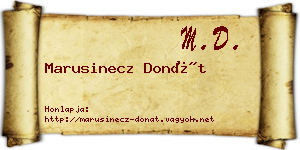 Marusinecz Donát névjegykártya